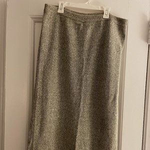 Midi skirt heather gray knit, 100% Cotton, Size L